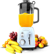 Cecotec Standmixer Retro Power Black Titanium Retroblue, 1200 W Maximale Leistung, 1,5 L Glasbeholdere, Einstellbare Geschwindigkeit, 4 Klinger Mit Schwarzem Titanbeschichtung, 100% Kupfermotor. Køkken Naty Shop