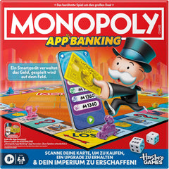 Monopoly Board Game App Banking - tysk version, moderne version af det klassiske elektroniske spil for børn fra 8 år og opefter, for 2 til 6 spillere