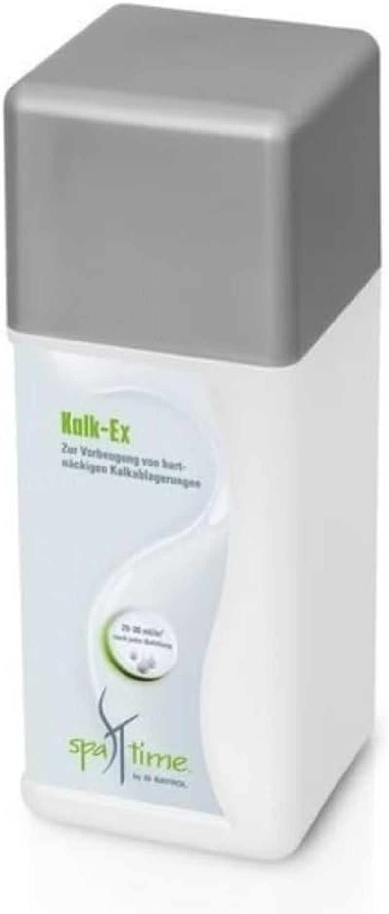 Bayrol SpaTime 2218200 fra BAYROL - Afkalkningsopløsning 1.0L - Flydende hårdhedsstabilisator til boblebade - Forhindrer kalkaflejringer, uklart vand og misfarvning af metalvand, grå