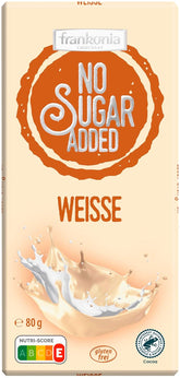frankonia CHOKOLADE UDEN TILSAT SUKKER Glutenfri hvid chokolade, 80 g
