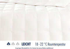 Irisette Nora plapumă de puf Plapumă ușoară de vară cu capac din bumbac 100%, umplutură din puf 100% clasa I, 135 X 200 cm, certificat Oeko-Tex, produs în conformitate cu standardul de calitate german Plapumi si pilote Naty Shop