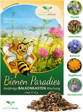 Magic of Nature Balcony Box Mix - 10 g frø - Bivenlige planter - Nem at bruge - Bee Paradise - 5 indfødte dyrkede arter - Velegnet til blomsterkasser og plantekasser