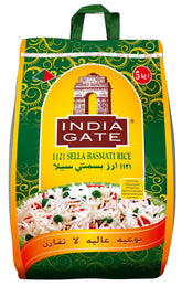 INDIA GATE Sella Basmati-ris, forkogt (fra Indien, fin langkornet), aromatiseret, bulkpakning - 1 pakke (1 x 5 kg)
