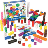 Læringsressourcer MathLink Steckwürfel Big Builders for Baumeister, ab 5 Jahren, Konstruktionsspielzeug für frühes Mint-Lernen, 200 Teile