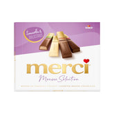 merci Finest Selection Mousse au Chocolat Variety – 1 x 210 g – Specialiteter Udsøgt chokolademousse – Fyldte og ufyldte praliner