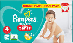 Pampers (gammel version), trusser, str. 4, 9 kg-15 kg, trepakning (1 x 88 bleer)