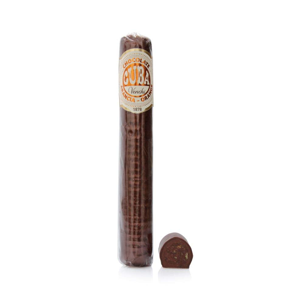 Venchi - Mælkechokolade og mørk chokolade 56% cigar med kandiseret siciliansk appelsinskal, 100 g, glutenfri, ingen farvestoffer og ingen konserveringsmidler