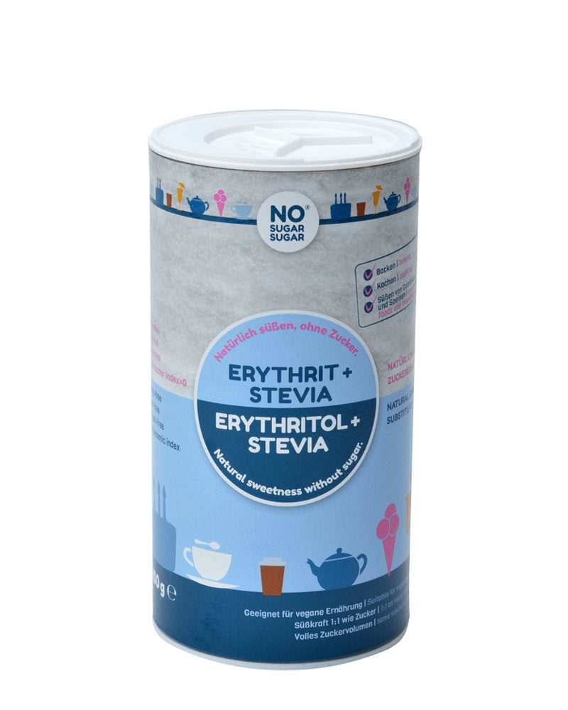 NO SUGAR SUGAR 400 G Erythrit + Stevia Vegan, 100% Zucker- & Kalorienfreier Zuckerersatz, Zahnfreundliche 1:1 Süße Gegenüber Zucker, Gesunde Alternative Ohne Eigengeschmack Zum Kochen, Backen, Süßen Indulcitori Naty Shop Default Title