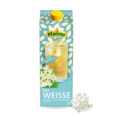 Pfanner Ceai rece cu lămâie albă și flori de soc – 2 L Tetra Pak - Ceai preparat direct cu suc de lămâie (pachet cu 6)