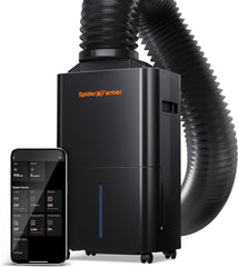 SPIDER FARMER Affugter, 12L planteaffugter med fugtkontrol, appkontrol, 24-timers timerfunktion til væksttelte, elektrisk affugter til indendørs haver, lejligheder og kældre