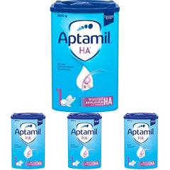 Aptamil HA 1 – Anfangsmilch von Geburt an, Mit DHA, Nur Lactose, Ohne Palmöl, Babynahrung, Milchpulver, 1x 800 g (Packung mit 4)