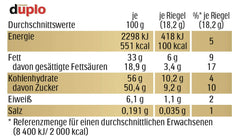 Ferrero duplo Large Pack - Chokoladebarer med fin nougatcreme, sprød oblat og fin mælkechokolade - Karneval og fastelavnsslik - 15 pakker med 18 individuelt indpakkede barer
