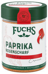 Fuchs Gewürze - Paprika rosenscharf gemahlen - schärfer Gesmack für Gulasch, Eintöpfe eller Gemüsegerichte - naturlige ingredienser - 55 g i wiederverwendbarer, genbrugsbarer Dosis
