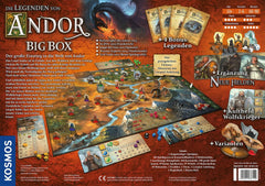 Kosmos 683122 Legendele din Andor - Big Box, joc de bază (Kennerspiel des Jahres 2013) și expansiuni suplimentare, Clasicul fantasy, joc de societate fantasy cooperativ, vârste de la 10 ani în sus