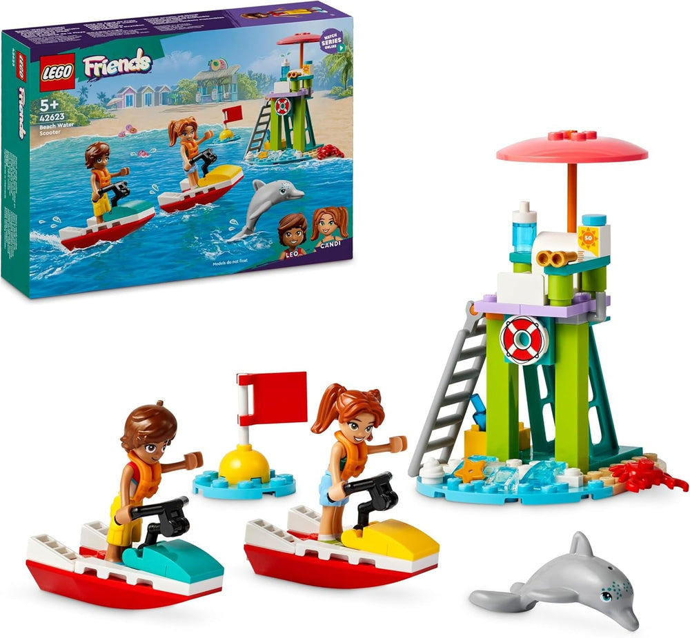LEGO Friends livredder observationstårn med jetski, børnelegetøj, gaveidé til piger og drenge fra 5 år med 2 figurer og delfin, jetski legetøj 42623 Byggesæt Besuche den LEGO-Store Standard titel