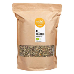 Teeverliebt - Ceai de plante alcalin 1000 g ceai vrac cu 49 de plante organice selectate, ceai alcalin pentru bunăstare cu păpădie, rădăcină de alant, salvie, urzică, scorțișoară, măr și multe altele.