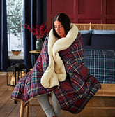 Night Lark Hyggeligt Sherpa Fleece tæppe, Klassisk Rød Tartan, 9 Tog, Luksuriøs, Fluffy, Tykk Og Vendbar, Perfekt Til Sofa, Seng, Sofa, Sofa. Hypoallergen, kan maskinvaskes, Størrelse: Senge og dyner Night Lark klassisk rød tartan Enkeltseng
