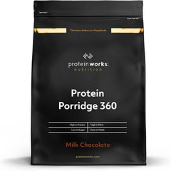 Protein Works - Proteingrød 360| Myte Yderligere vitaminer og mineraler | Proteinreiches Frühstück | Kalorienarme Haferflocken | 6 portioner | Mælkechokolade 500G Cereal Naty Shop Standardtitel