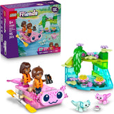 LEGO Friends Axolotl-Abenteuerboot - inkl. 2 Mini Puppen, 2 niedlichen Tierfiguren, Pflanzen, Blumen & Zubehör - Geburtstagsgeschenk für Mädchen ab 5 Jahren - 42681