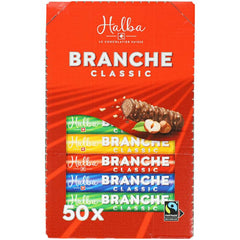 Branches Mælkechokoladestænger 50 Pack - Mælkechokoladestænger med hasselnøddecremefyld - Swiss Chokolade - Bulkpakke med 50 individuelt indpakkede stænger (23g hver) / 1150g