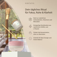 Shinto - Ceai Matcha organic „Gold” - Pulbere de ceai verde de calitate ceremonială - Certificat JAS & EU BIO - Umbrit & Cules manual - Import direct din Uji, Japonia - 30 g