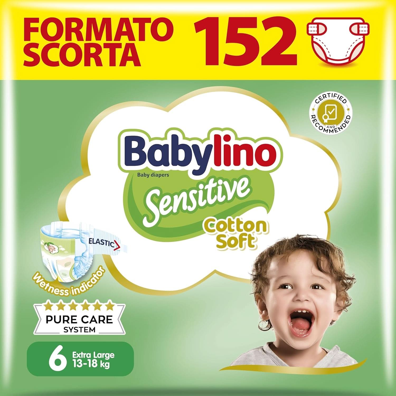 Babylino Sensitive, Scutece delicate pentru copii, diverse marimi Mama si Copilul Naty Shop Mărimea 6 (152 bucăți)
