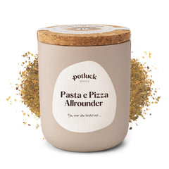 Potluck | Pasta og Pizza Kräuter | Gewürzzubereitung im Keramiktopf | 40 g | Vegansk, glutenfri og med naturlige ingredienser