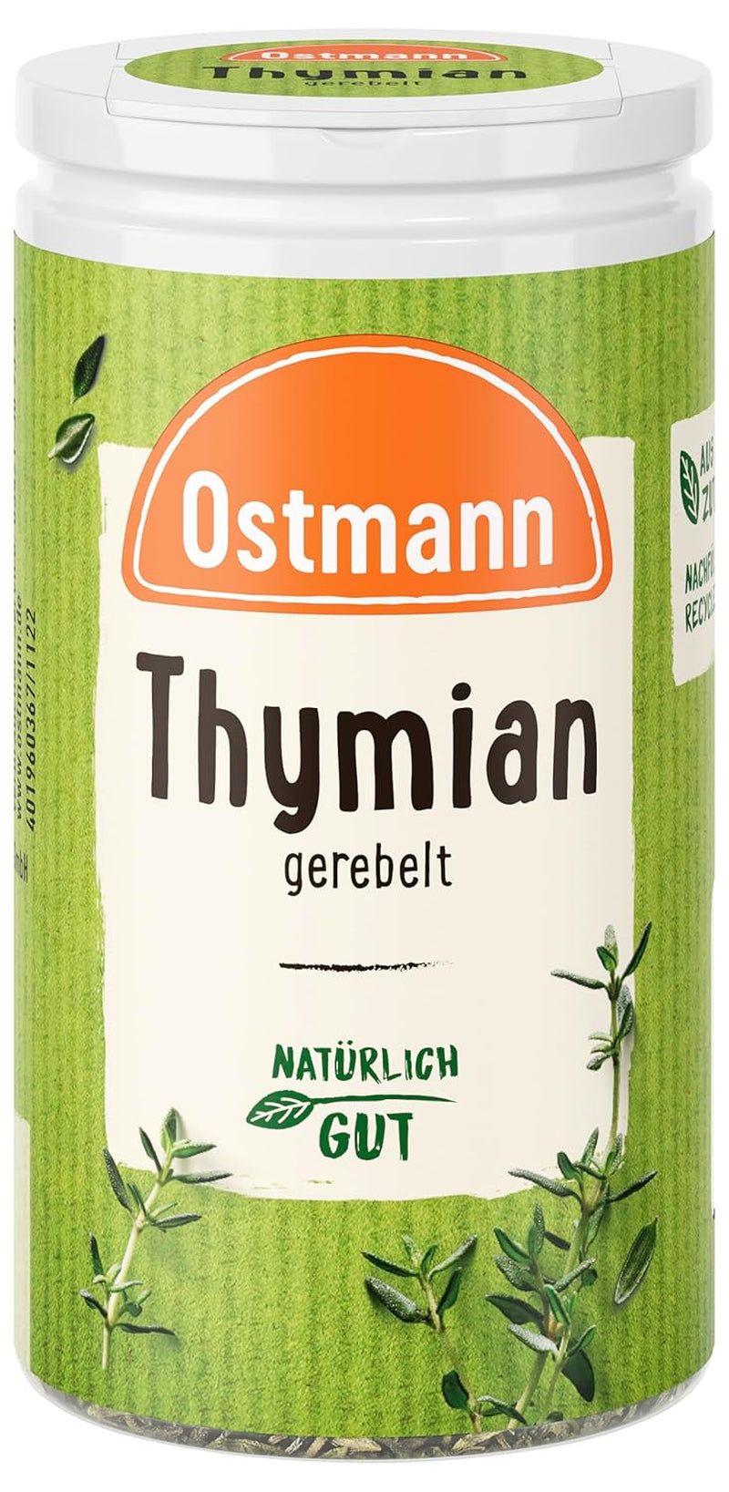 Ostmann Timian gerebelt 15 g Timian-Gewürz für viele Fleisch-, Fisch-, Pilz-, und Gemüsegerichte der Mediterranen Küche, Beløb: 1 Stück