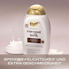 Shampoo med kokosmælk OGX (385 ml), fugtgivende effekt Bruser og bad Naty Shop