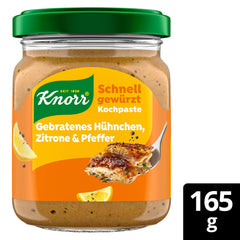 Knorr Schnell gewürzt Kochpaste Gebratenes Hühnchen, Zitrone & Pfeffer einfach & schnell für ene besonders intensiveven, geballten Gesmack 165 g