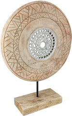 Casablanca sculptură decorativă mare - sculptură rotundă din lemn de aluminiu culoare: argintiu natural - decorare cameră de zi cadou aniversare înălțime 46 cm Statuete si sculpturi Naty Shop