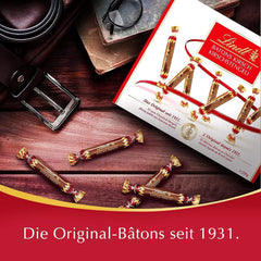 Bastoane de ciocolată Lindt cu tulpini de cireșe | 250 g | 32 de batoane de ciocolată cu lapte umplute cu lichior lichid de cireșe elvețiene | Cadou de ciocolată cu alcool | Cadou de ciocolată