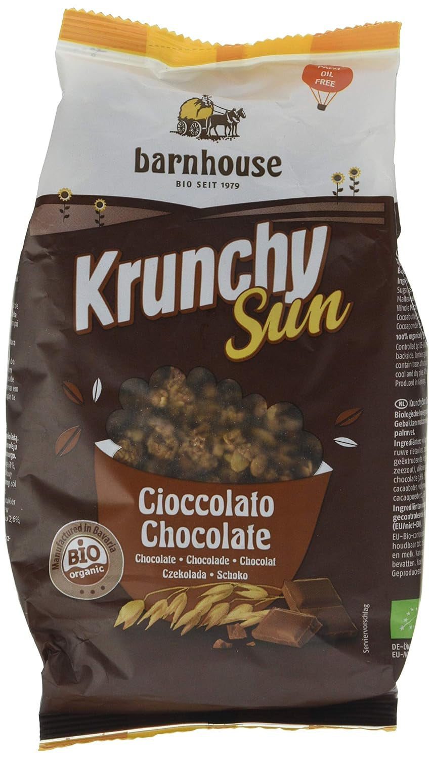Barnhouse Krunchy Sun | Müsli med chokolade | Økologisk | Vegetarisk, 375 gram
