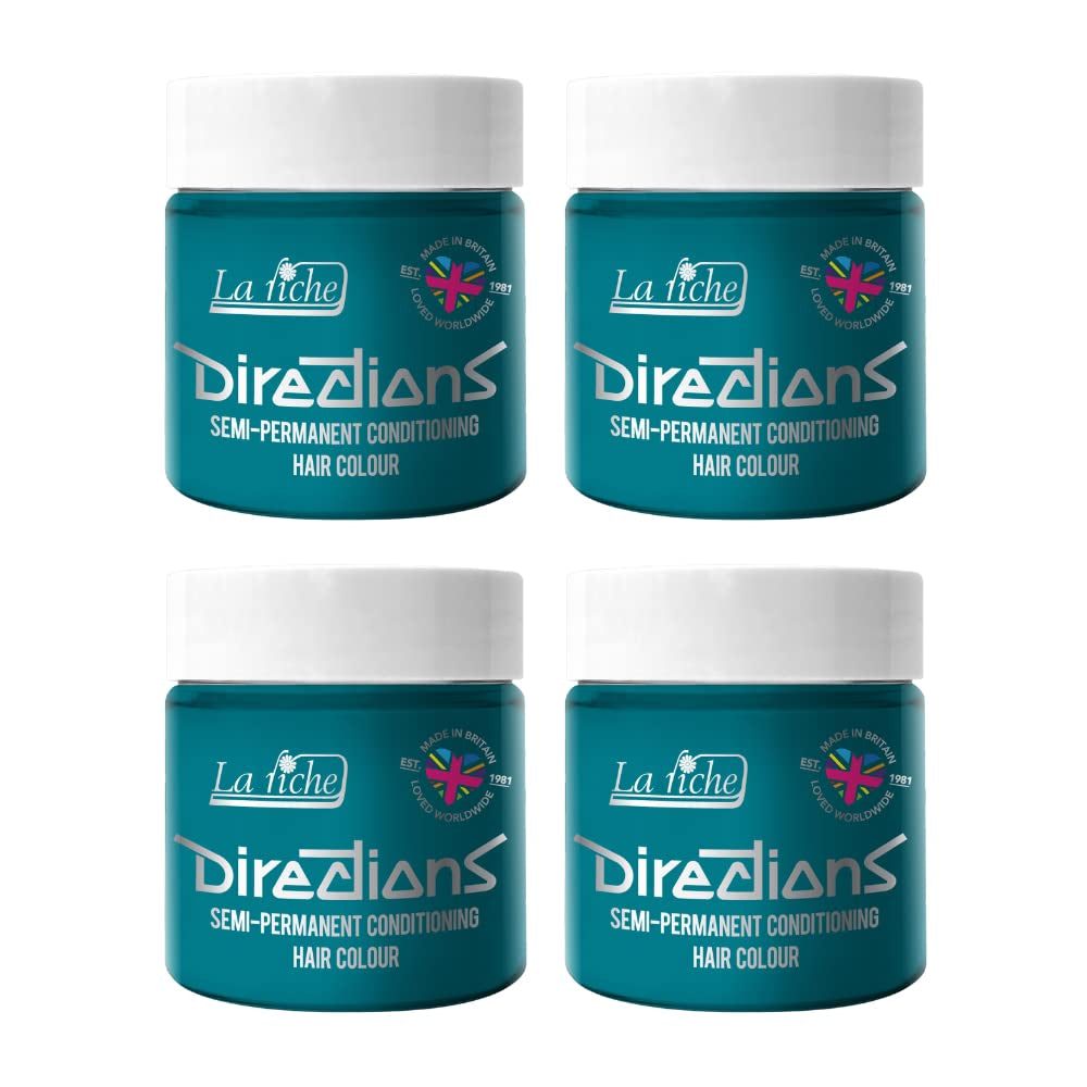 Culoare de păr semipermanentă Directions 100 ml cutie 4 pack (Pillarbox Red) Vopsea pentru par Naty Shop Turcoaz 100 Ml (pachet de 4)