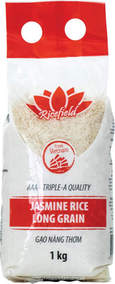 RICEFIELD Jasmin 100% ris, langkornet, 1 kg