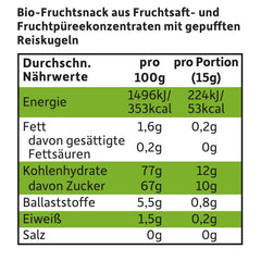 FRECHE FREUNDE Økologiske frugtgeléer, æble, hindbær og ris slikkepinde, frugtagtig sød snack til børn, glutenfri, vegansk, pakke med 20 stk (20 x 30 g)