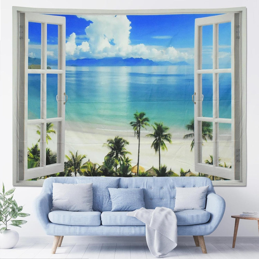 Covor tapiserie fereastra estetic poliester mare plaja Casa - Accesorii si Decoratiuni Naty Shop B