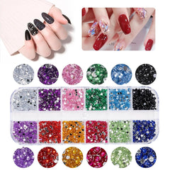 5600 Stück Strasssteine Nägel Nail Art,36 Farben Glitzersteine, Dekorationen Nagelsteine Für Nagelkunst, Einschließlich Wachsstift Für Strasssteine Und Strass-Picker
