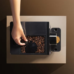 Espressor compact Cecotec Cremmaet Cube, 1350 W, sistem de presare 10 g, sistem de pre-infuzie, 19 bar, sistem thermoblock, 5 setări de măcinare, panou de control tactil