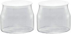 Borcan de schimb Rommelsbacher JG 1 pentru preparatorul de iaurt și cremă de brânză JG 80-1,2 litri, cu capac (pachet de 2) Cutii depozitare alimente Naty Shop Transparent/alb 1 bucată (pachet de 2)