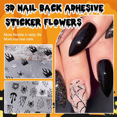 5 bucăți autocolante 3D pentru unghii Halloween, autocolante stereoscopice 5D pentru unghii, decorațiuni pentru unghii, accesorii pentru design unghii