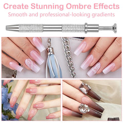 100Stks Latexfrei Nailart Schwämme, Ombre Nagelschwammpinsel, Nagelschwamm Mit Metallgreifer 100 Blatt Nailart-Mischpapier Aufbewahrungsbox, Maniküre Schwamm Applikator Für Farbverlauf Nailart