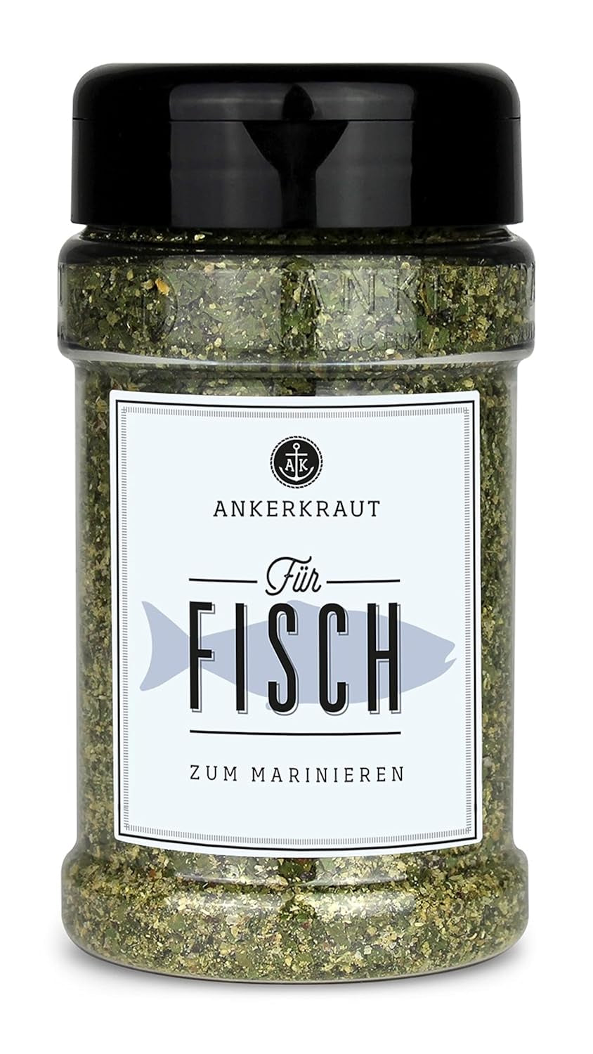 Ankerkraut Für Fisch, zuckerfrei, mit Zwiebel, Knoblauch og Pfeffer, 230 g im Streuer