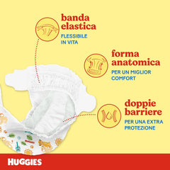 Huggies Unistar bleer, størrelse 4 (7-14 kg), pakke med 128 bleer (basic)