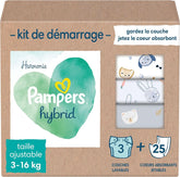 Pampers - Harmony Hybrid Starter Pack, 3 scutece lavabile + 25 șervețele de unică folosință - 1 pachet Mama si Copilul Naty Shop