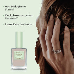 Hurtigttørrende beige neglelak (Moon Dust) - naturlig neglelak med vegansk formel - åndbar, bæredygtig og langtidsholdbar, 14 ml