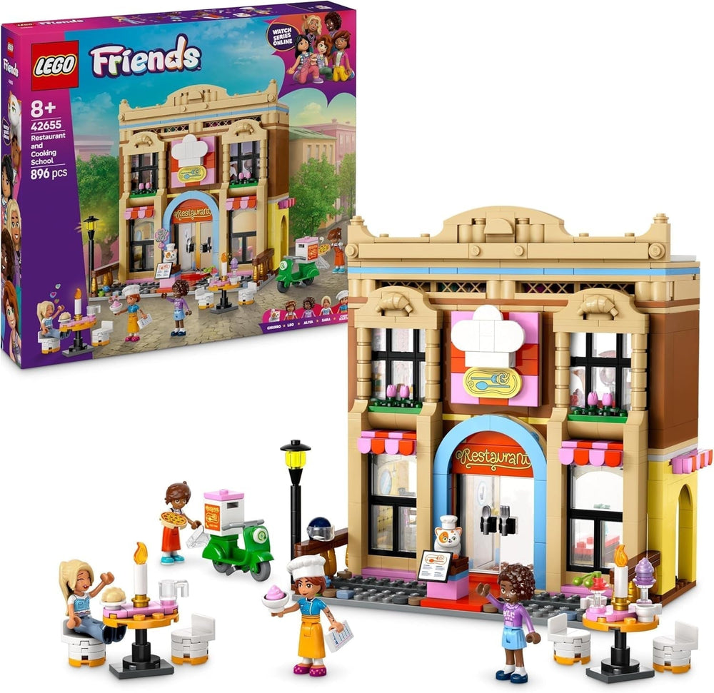 Restaurant și școală de gătit LEGO Friends, set de joacă de rol, jucărie educativă pentru copii de la 8 ani, promovează dezvoltarea socială, cadou de ziua de naștere sau de Crăciun pentru fete 42655 Seturi de constructie Besuche den LEGO-Store Titlu implicit