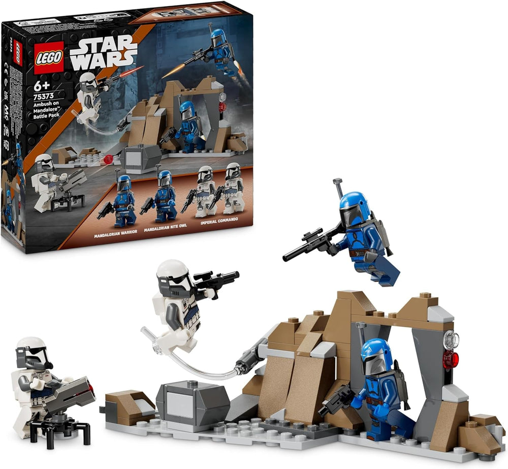 LEGO Star Wars: Mandalorian Ambush on Mandalore Battle Pack, Adventure Building Legetøj til børn, Collectible Action Set, Gaveidé til drenge og piger 75373 Byggesæt Besuche den LEGO-Store standardtitel