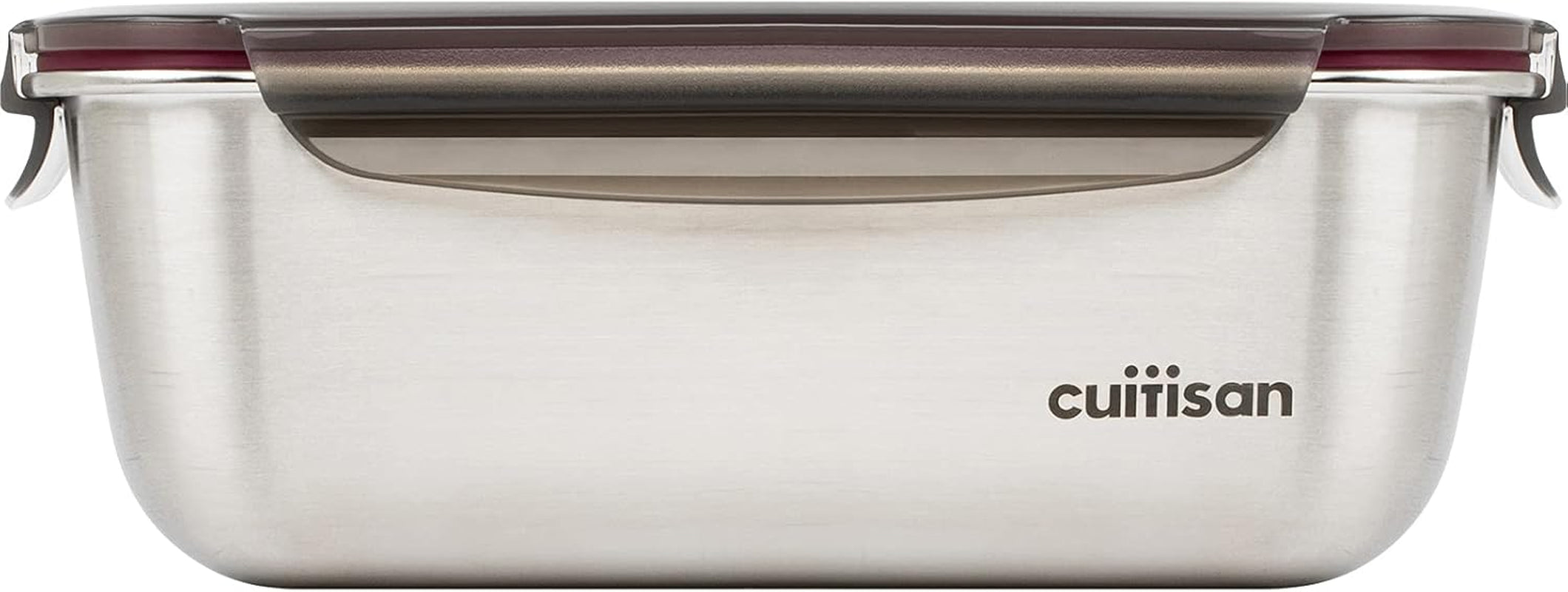 CANDL Cuitisan (Flora) borcan de depozitare a alimentelor din oțel inoxidabil cu capac cu clip, dreptunghiular, potrivit pentru cuptor cu microunde + cuptor, borcan de depozitare, EC7-SS10 2800ml Cutii depozitare alimente Naty Shop 25,9Cm X 19,5Cm X 9,6Cm / 2800Ml