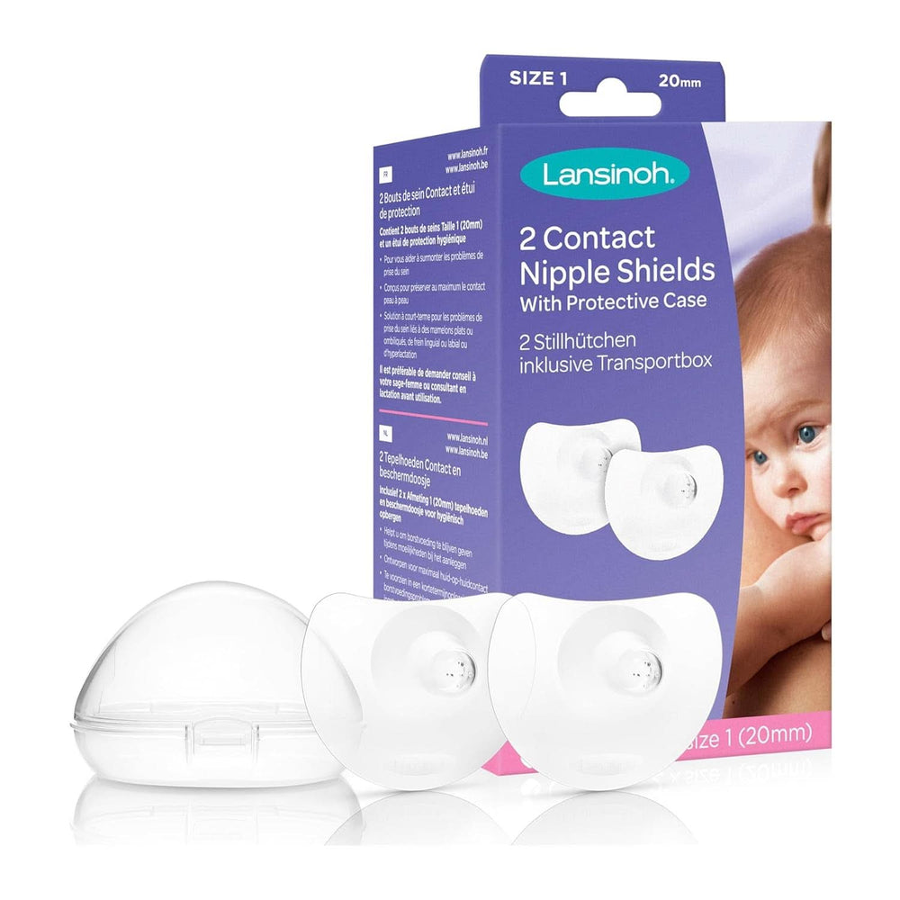 Lansinoh Stillhütchen 20 Mm (Größe 1), 2 Stück Inkl. Opbevaringsboks - Angenehmes Tragegefühl - Trotz Anlegeschwierigkeiten Weiter Stillen Accessories Mad og Amning Bebe Naty Shop
